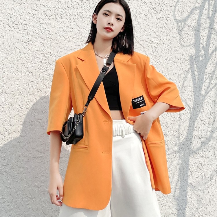 Áo khoác blazer ngắn tay dáng rộng xinh xắn theo phong cách Hàn Quốc cho nữ 2021 | WebRaoVat - webraovat.net.vn