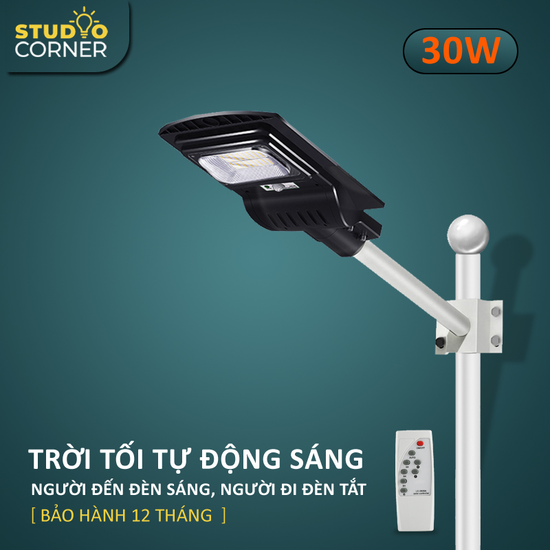 Đèn đường năng lượng mặt trời công suất 200W, 150W 120W, 90W, 60W, 30W cảm ứng tấm pin năng lượng mặt trời HL156