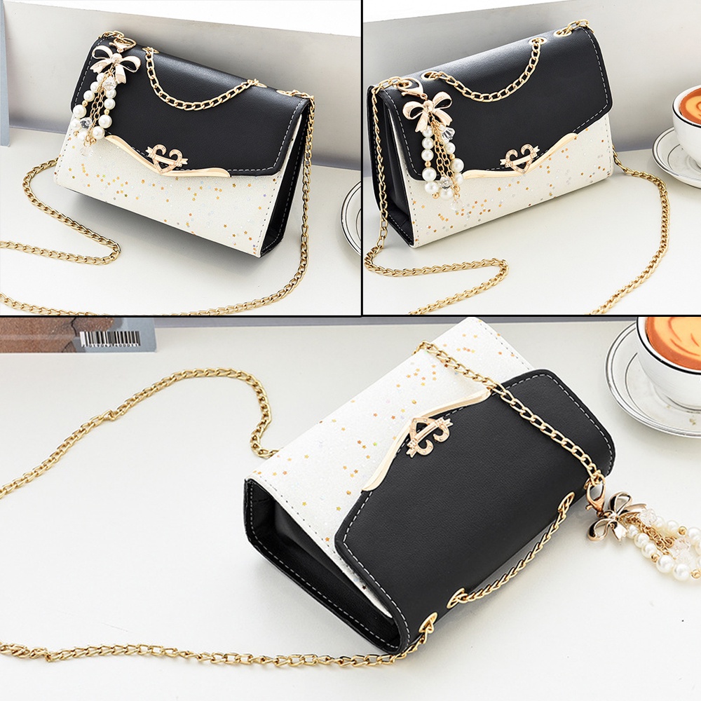 Túi Đeo Chéo Đính Kim Sa Thời Trang Hàn Quốc Đựng Điện Thoại Di Động Cho Nữ