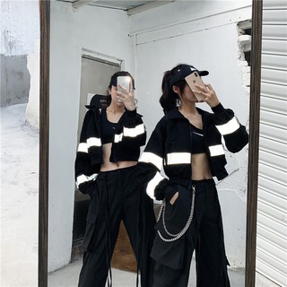Áo khoác ulzzang phản quang croptop mới