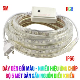 Bộ Dây đèn LED đổi màu Chớp nháy nhiều hiệu ứng - 5 MÉT