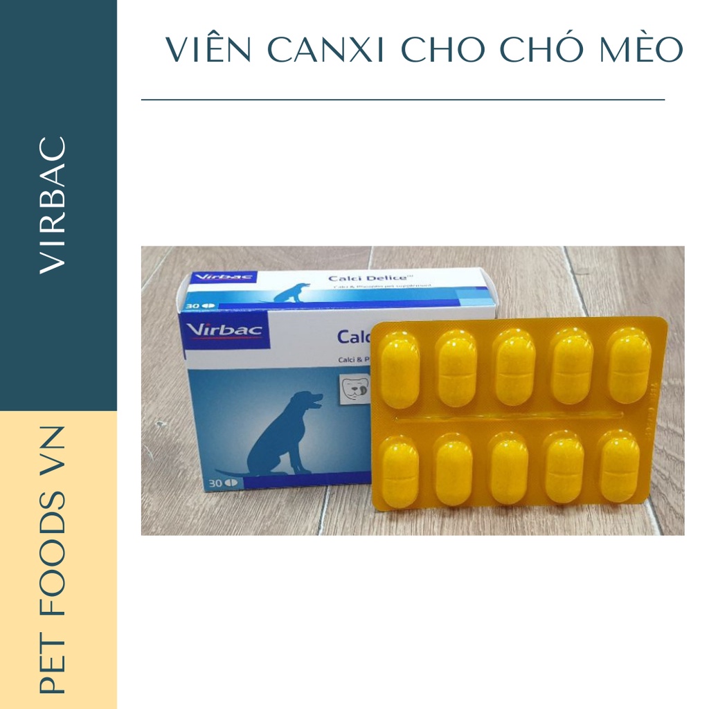 Viên canxi cho chó mèo VIRBAC Calci Delice hộp 30 viên