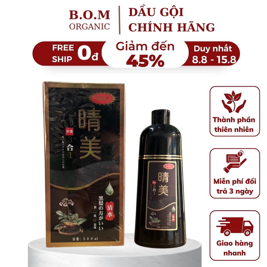 Dầu gội phủ bạc tóc KOMI chỉ mất 8 phút tự nhuộm tại nhà Phủ bạc tuyệt vời - lên màu từ lần nhuộm đầu tiên