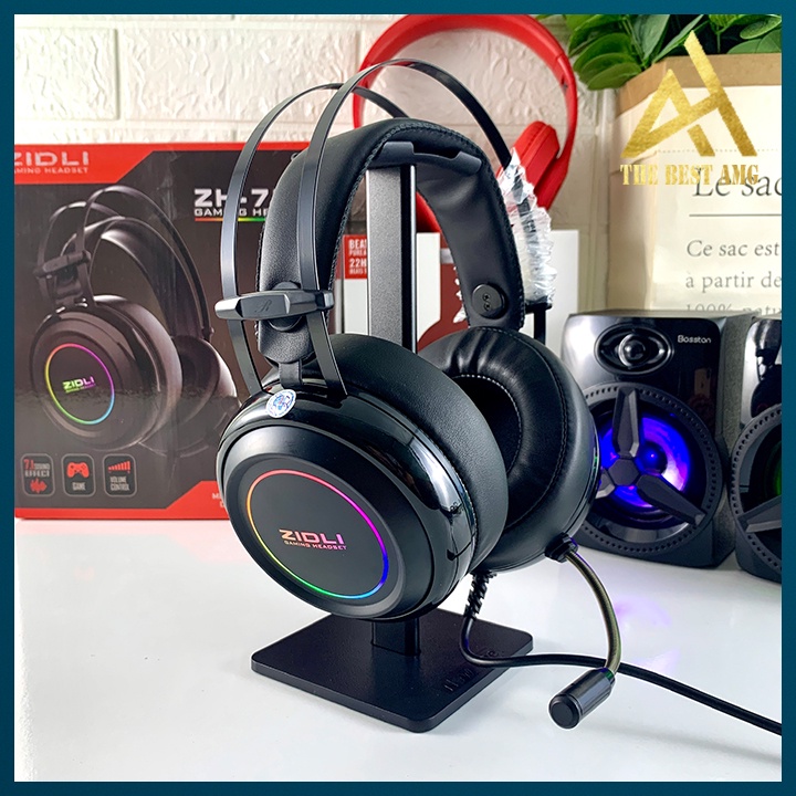 Tai Nghe Headphone Gaming Đèn LED 7 Màu RGB Có Mic ZIDLI ZH7-RB Tai Nghe Nhạc Máy Vi Tính PC Laptop Chuyên Game Có Dây