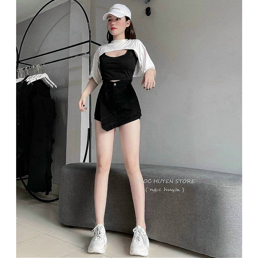 Chân Váy Quần Kaki Đắp Chéo Tà C012 | BigBuy360 - bigbuy360.vn