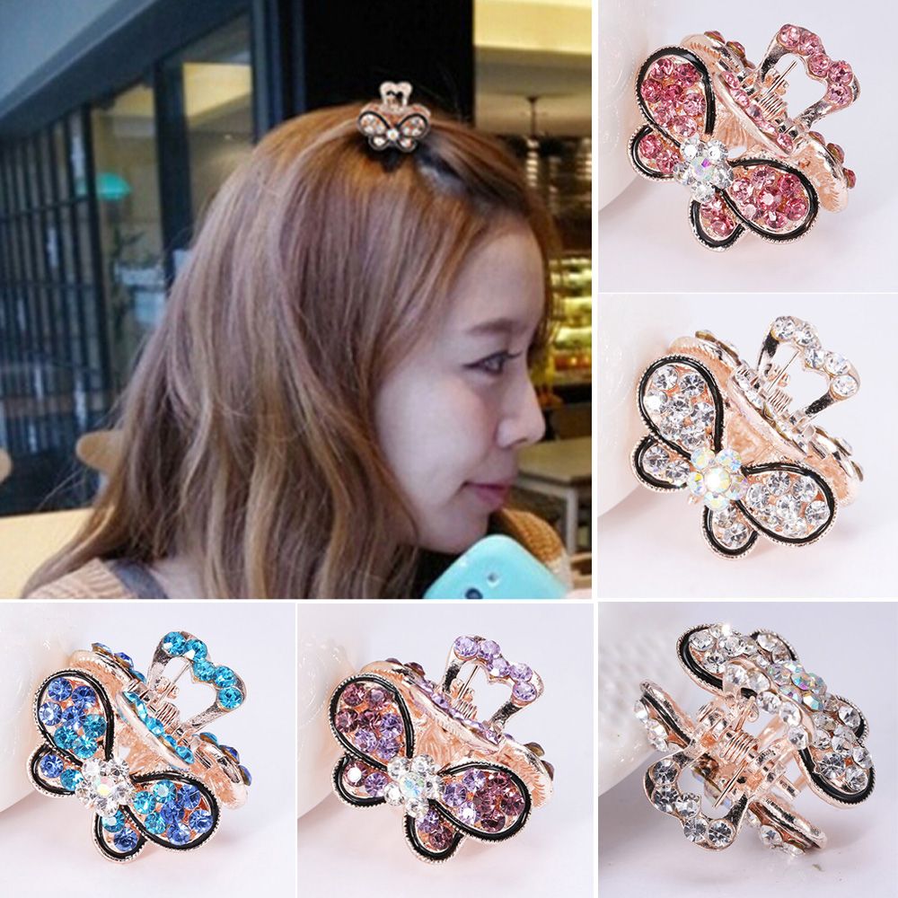 Kẹp tóc đính đá tùy chọn màu sắc thời trang xinh xắn cho nữ
