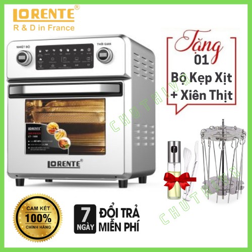 (Mã CHUT002 giảm 8%) Nồi chiên không dầu Lorente LT-1600 (Tặng Bộ Xiên Thịt và Bộ Kẹp Xịt Cao Cấp) - Hàng chính hãng