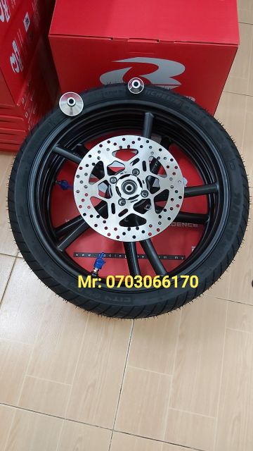 CẶP BÁNH MÂM 5 CÂY  RCB CHÍNH HÃNG 1.6 1.6, VỎ MICHELLIN kèm đĩa.