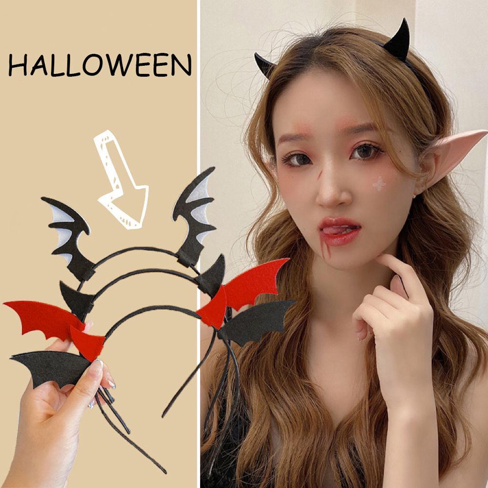 Băng đô cài tóc hình tai dơi/quái vật dễ thương vui nhộn chống trượt cho nữ