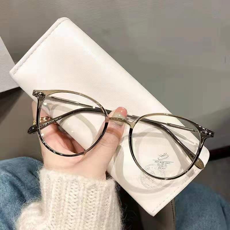 Gọng kính cận nam nữ VIENDO mắt tròn đổi màu chống ánh sáng xanh thời trang nhựa dẻo cắt kính cận theo yêu cầu
