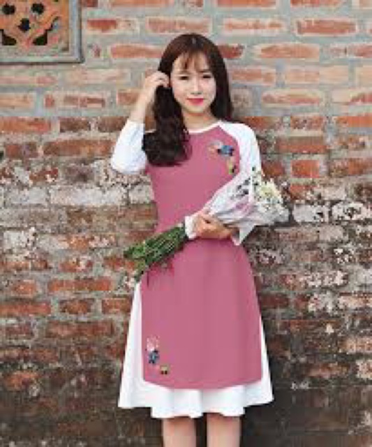 Sét Áo Dài Cách Tân Kèm Chân Váy Siêu Hot