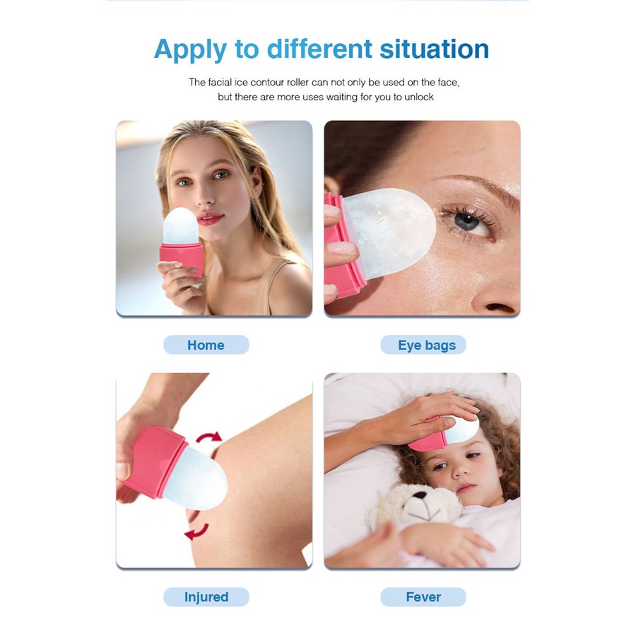 Dụng Cụ Chăm Sóc Da Mặt Khay đá Silicon Dạng Lăn để Nâng Cao đường Nét Và Giảm Mụn Cho Máy Mát Xa Da Mặt