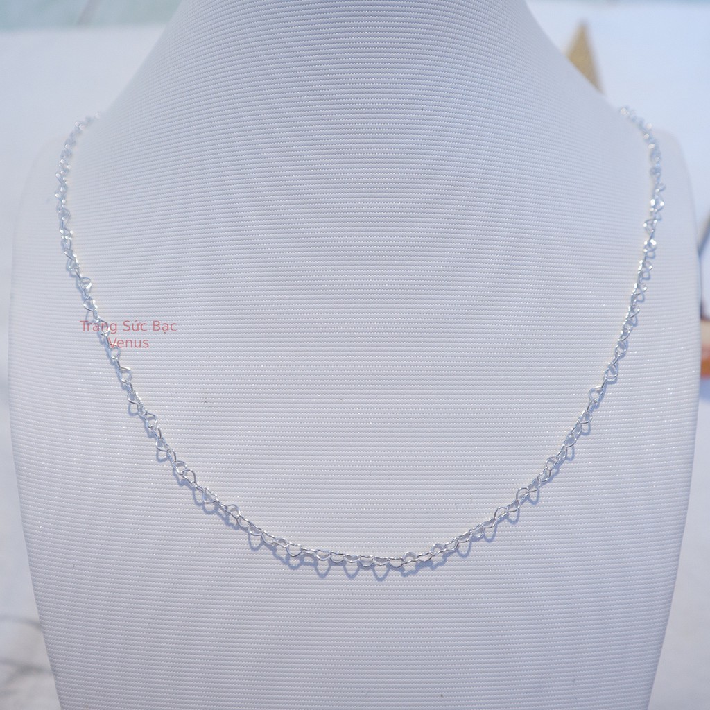 Dây chuyền cổ kết mắt trái tim bằng bạc 925- Trang Sức Bạc Venus
