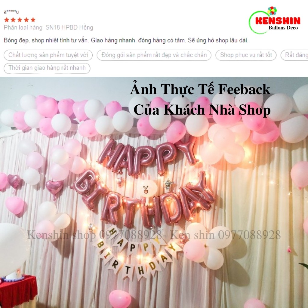 Trang Trí Sinh Nhật Happy Birthday Bóng Bay Trang Trí  Tông Hồng Và Đèn Led Nhiều Kiểu Phụ Kiện Đồ Trang Trí Bong Bóng