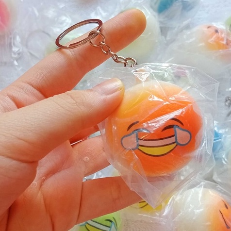 Đồ Chơi Squishy Mini Kèm Móc Khóa Hình Bánh Bao Icon Mặt Cười Cute Dễ Thương #squishy