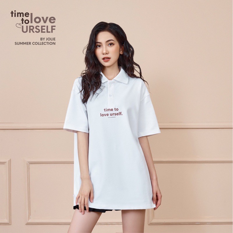 Áo polo unisex &quot;Time to love&quot; Byjolie chất cotton thoáng mát mềm mịn