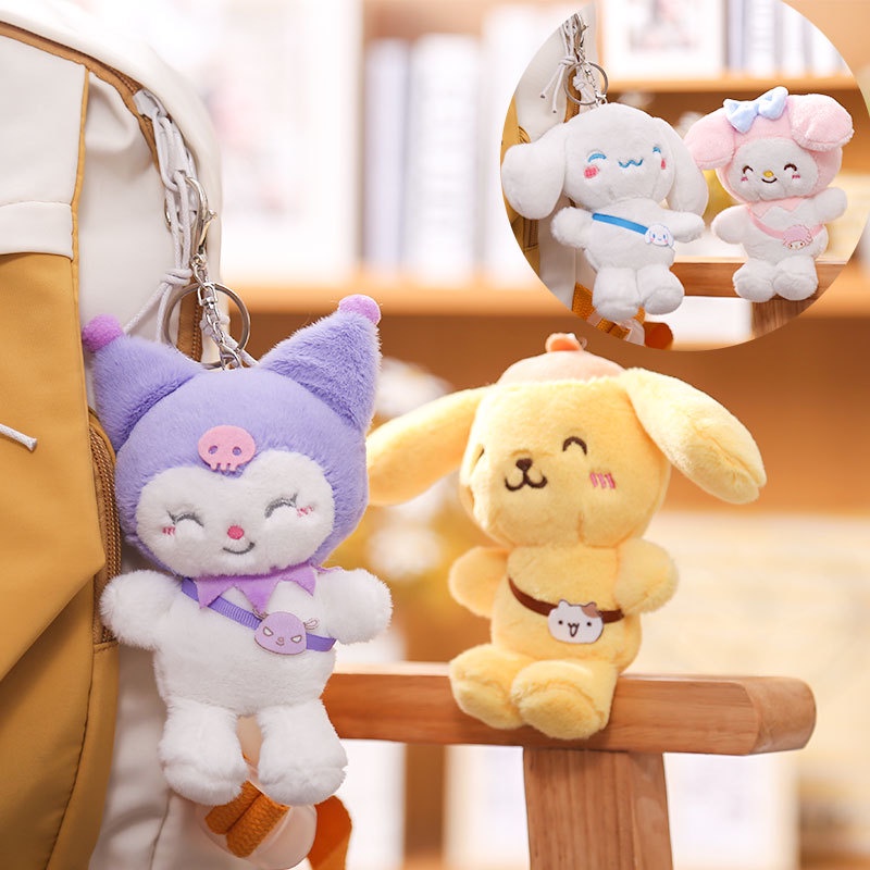 Thú Nhồi Bông 15CM Hình Kuromi My Melody Cinnamoroll Purin Dễ Thương