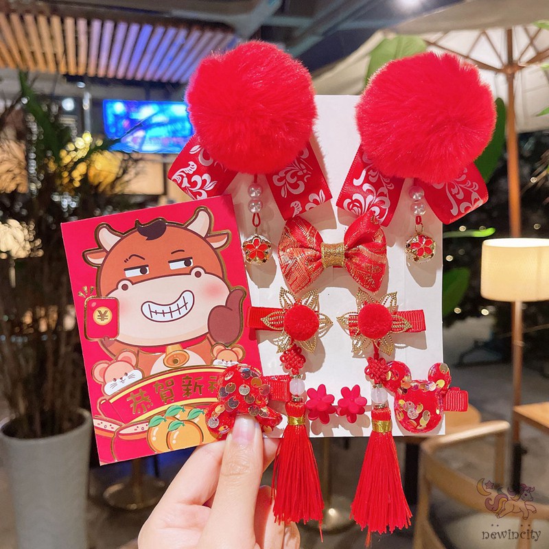 Set Kẹp Tóc Tua Rua Xinh Xắn Cho Bé Gái