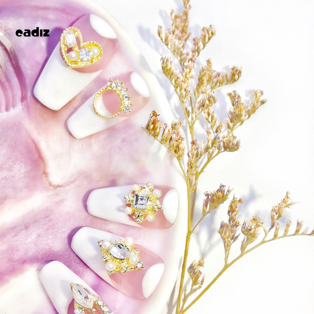 [Hàng mới về] Đồ trang trí móng tay chất liệu kim loại kim cương nhân tạo DIY