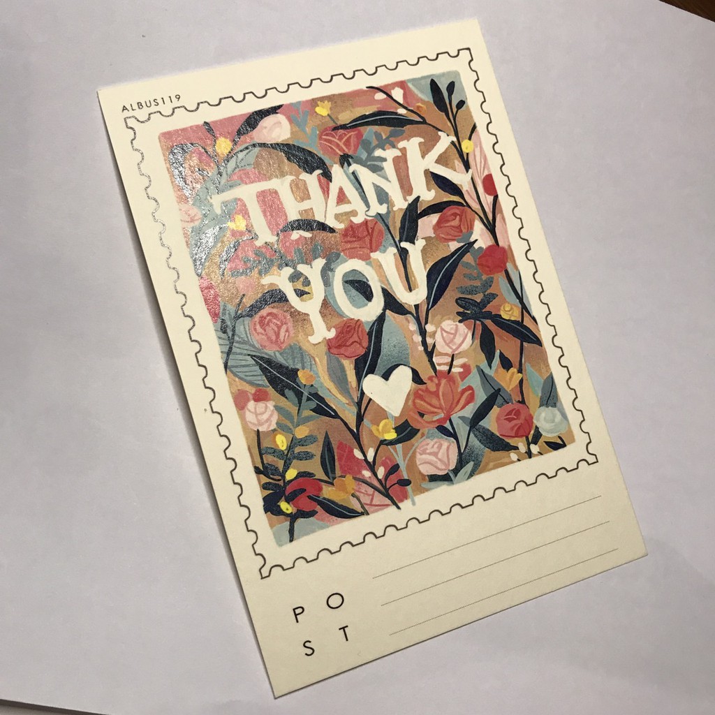 Postcard &quot;Thank you&quot; giấy dày [HÀNG THIẾT KẾ] l bưu thiếp cảm ơn | thiệp l Zip A1