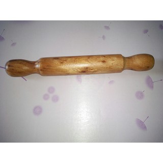 Cây cán bột bằng gỗ tự nhiên, có tay cầm 34cm