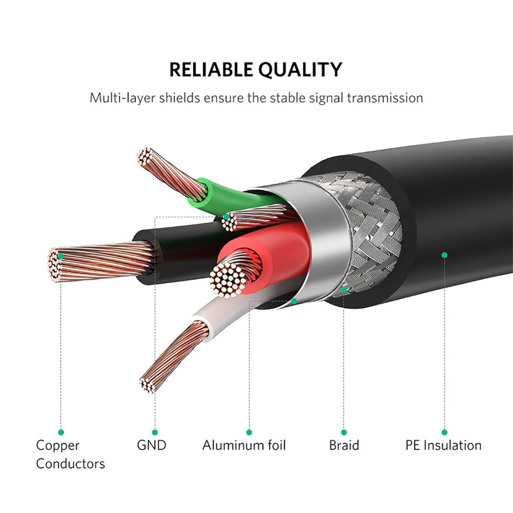 Cáp máy in USB 2.0 AM to BM Ugreen US135 Chính Hãng