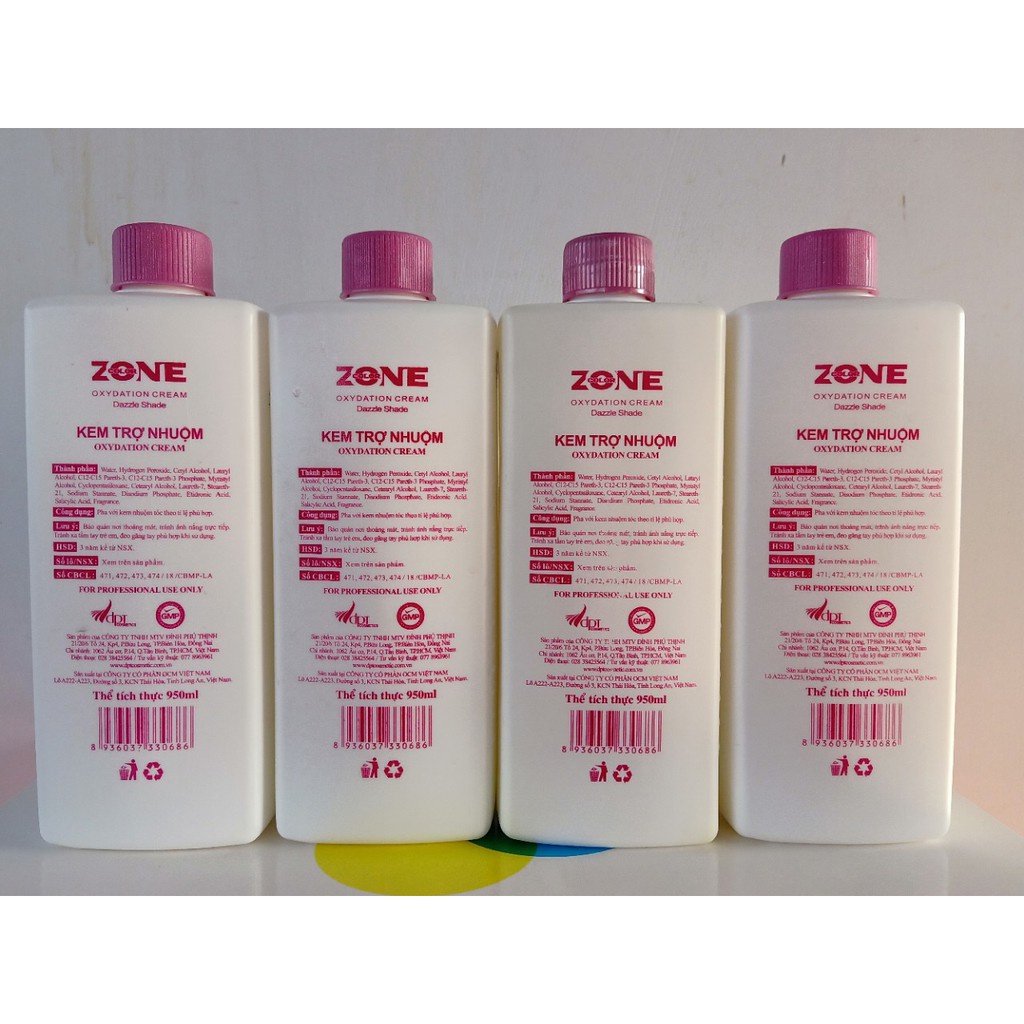 Oxy Trợ Nhuộm Không rát da đầu Zone 1000ml