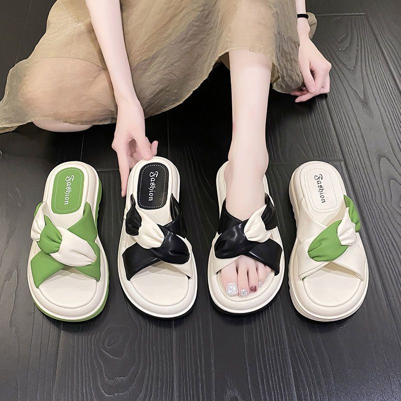 Dép Đế Dày Quai Chéo Phong Cách Phương Tây Thời Trang Mùa Hè 2022 Mới Cho Nữ