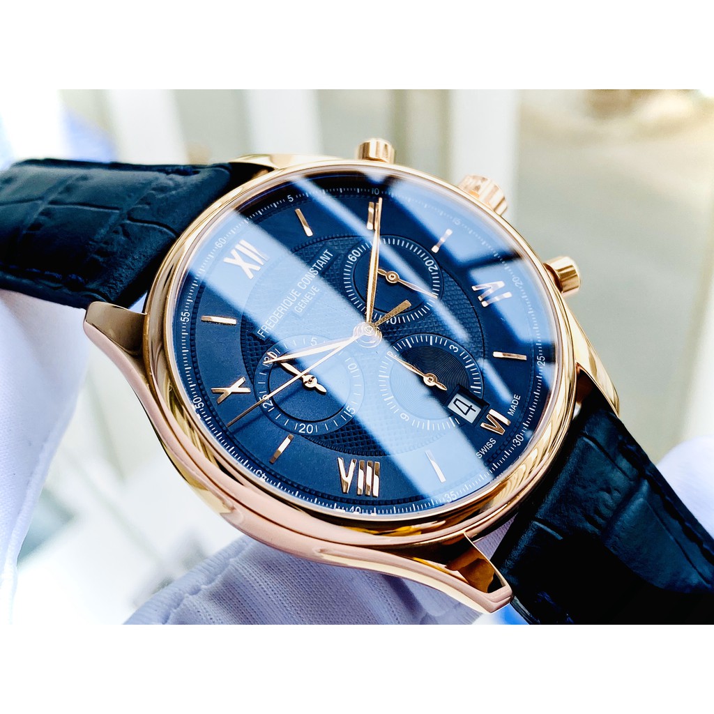 Đồng hồ nam chính hãng Frederique Constant Chronograph Quartz Blue Dial Men's Watch Model FC-292MNG5B4 - Máy Quartz pin