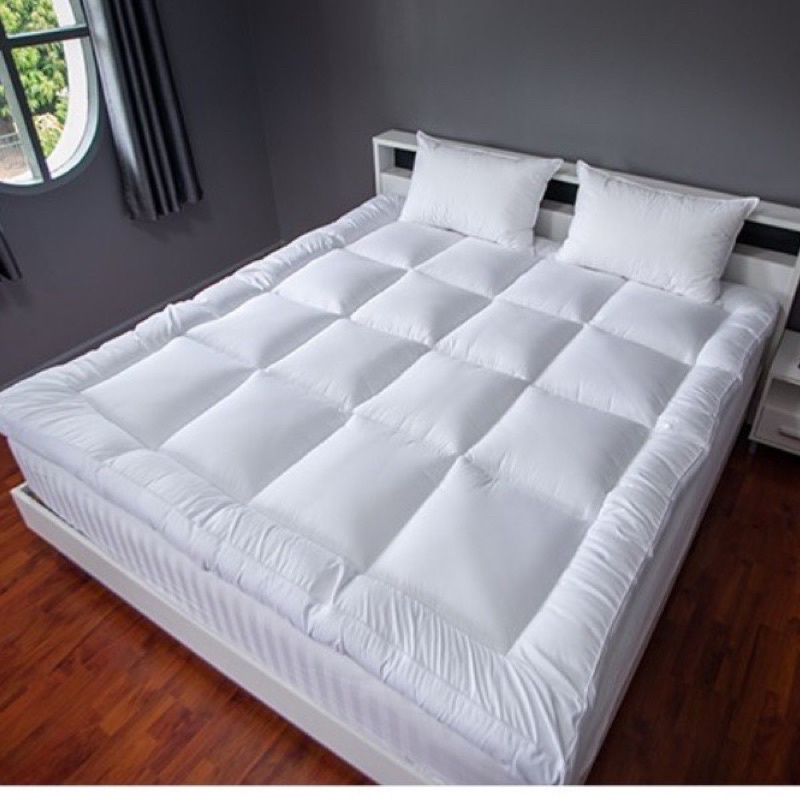 Topper Nệm Trắng Khách Sạn Trải Sàn, Giường Ngủ Bông Tấm 3 Lớp Dầy 7cm Gấp Gọn Khi Không Sử Dụng