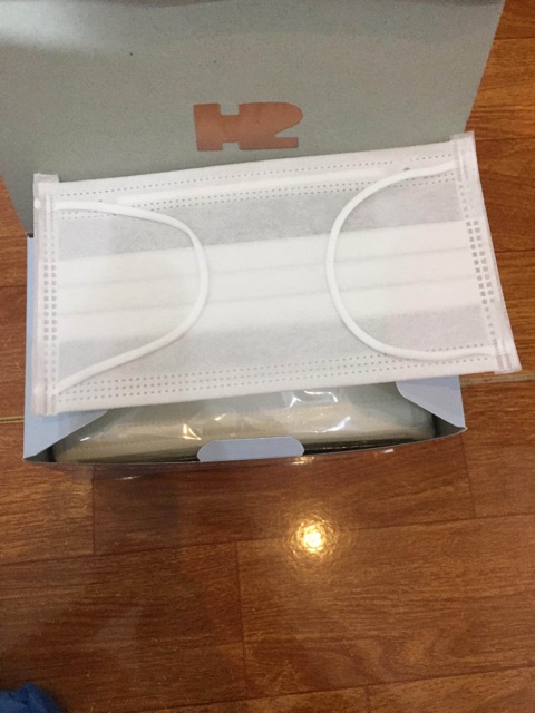 Khẩu Trang Y Tế 4 lớp chống bụi/ khuẩn thoáng khí làm từ vải không dệt màu xanh xám