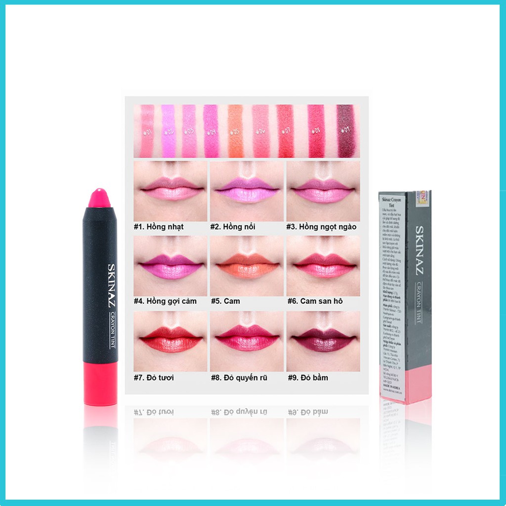 Son cao cấp Crayon Tint Skinaz Hàn Quốc