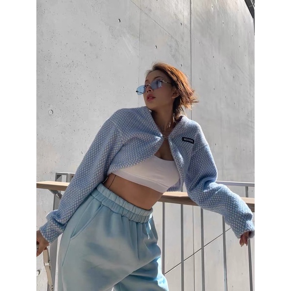 Order áo khoác street style mùa thu đông chất len thêu babyblue nhà DINDI | BigBuy360 - bigbuy360.vn