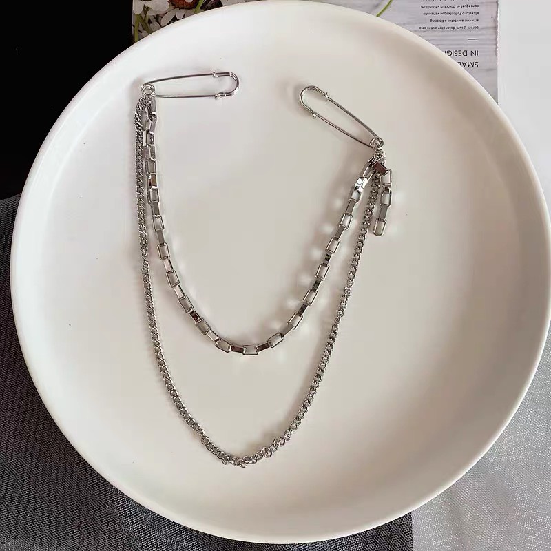 Ghim cài áo quần đa năng chain xích rơi trang trí Ghim cài đôi trang trí quần áo túi xách