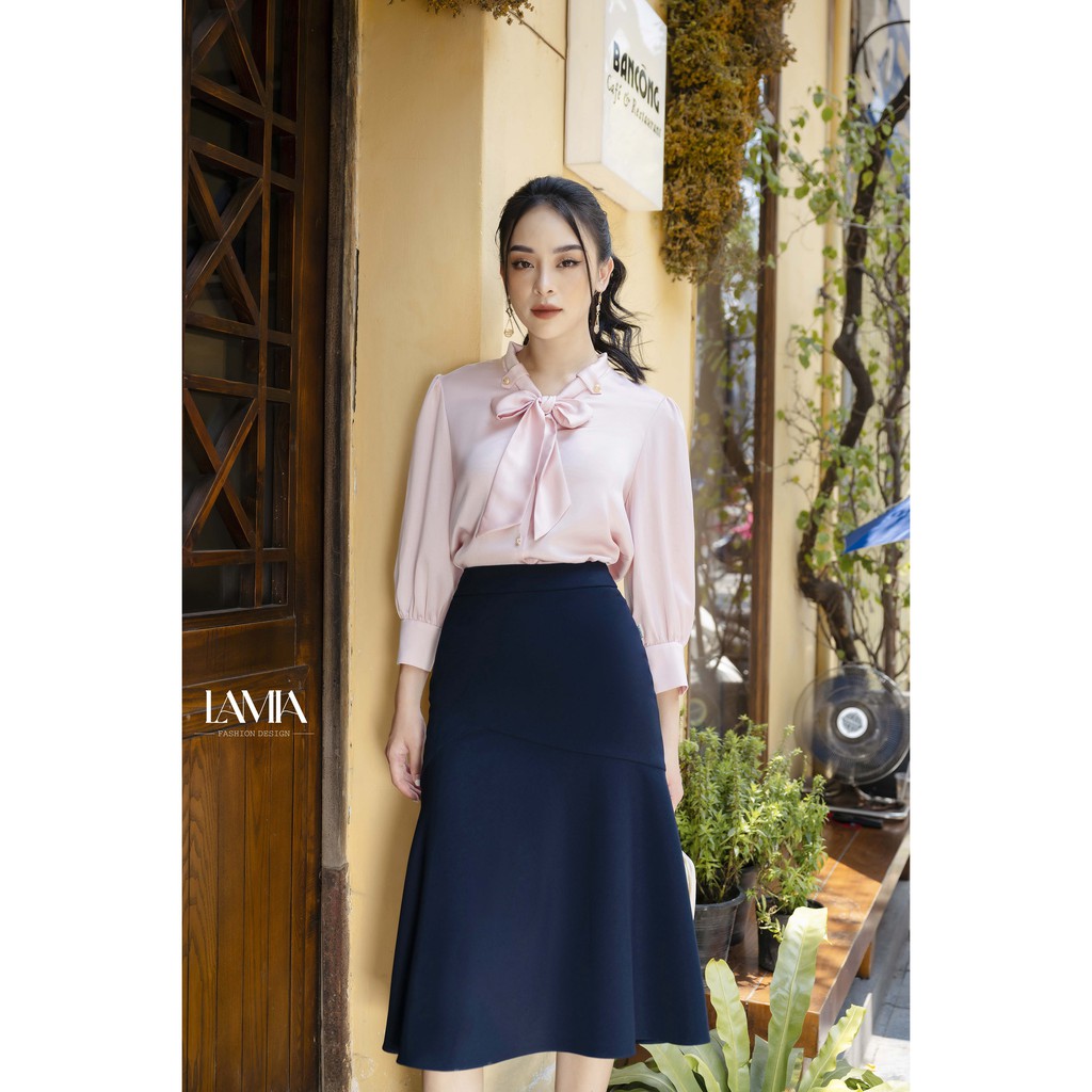 Áo sơ mi công sở tay lỡ màu hồng Lamia Design LA073