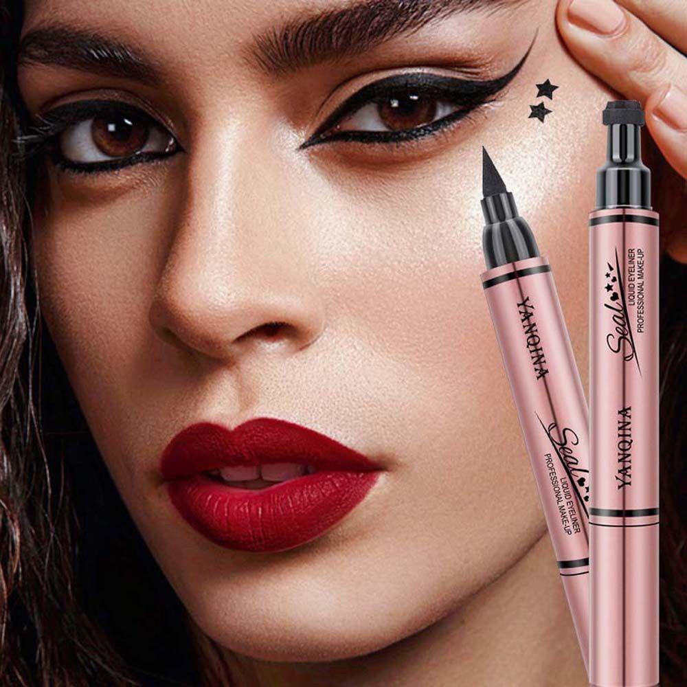 Bút Kẻ Mắt Màu Đen Có Đầu Đóng Dấu Hình Ngôi Sao / Trái Tim Độc Đáo