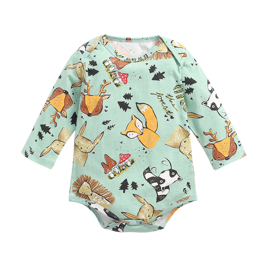 Sanlutoz Đứa bé Áo liền quần Hoạt hình Tay áo dài Trẻ sơ sinh Mùa đông