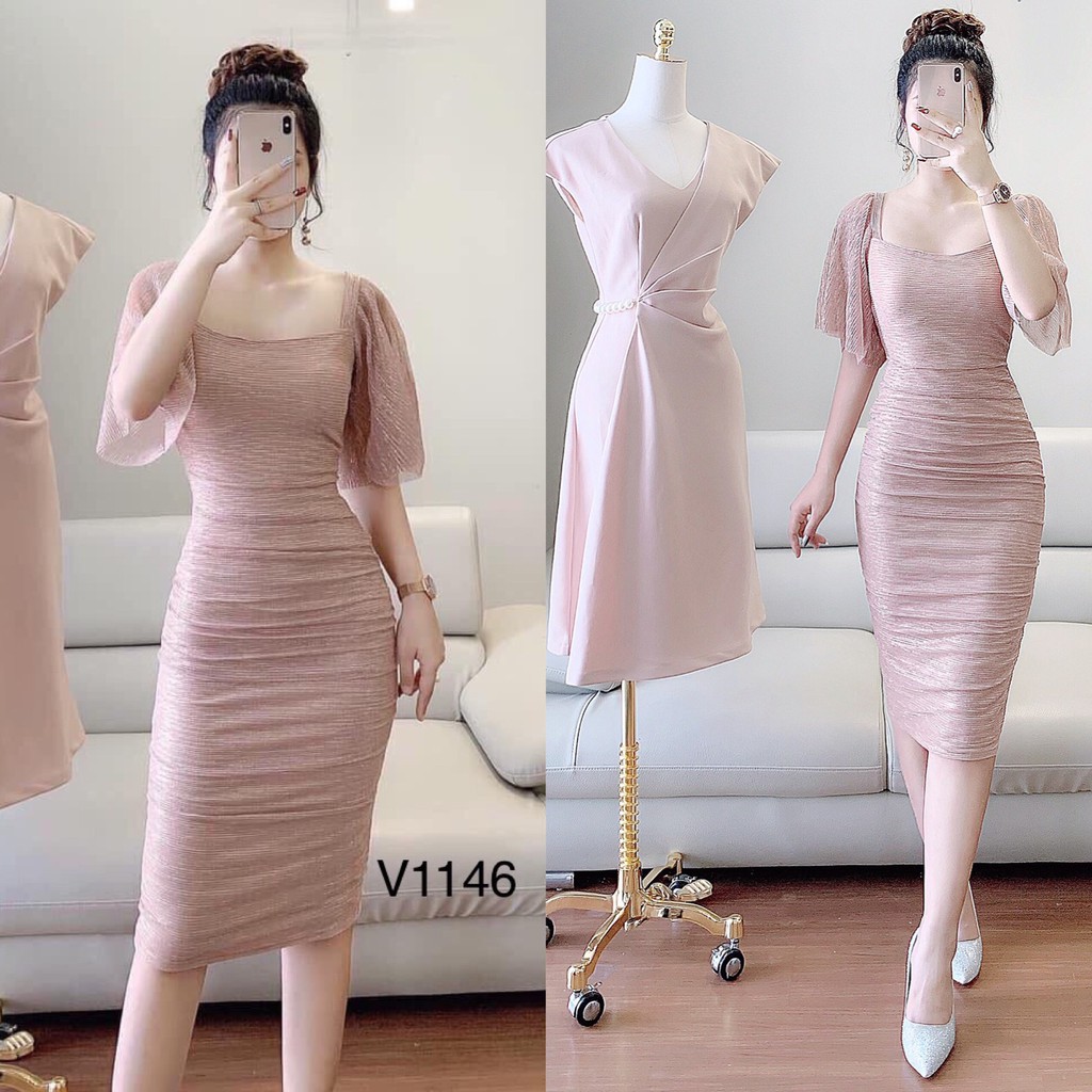 VÁY BE BODY V1146 - QUEEN SHOP DOLCE VIVA COLLECTION ( ảnh trải sàn do chính tay chị chủ tự chụp)