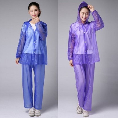 Áo mưa bộ chui đầu loại dày, bộ quần áo mưa siêu dai không thấm nước
