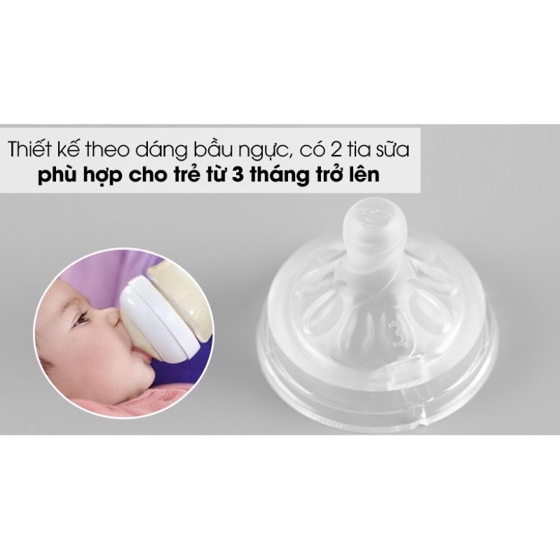 Núm ty thay bình sữa Avent Natural đủ số