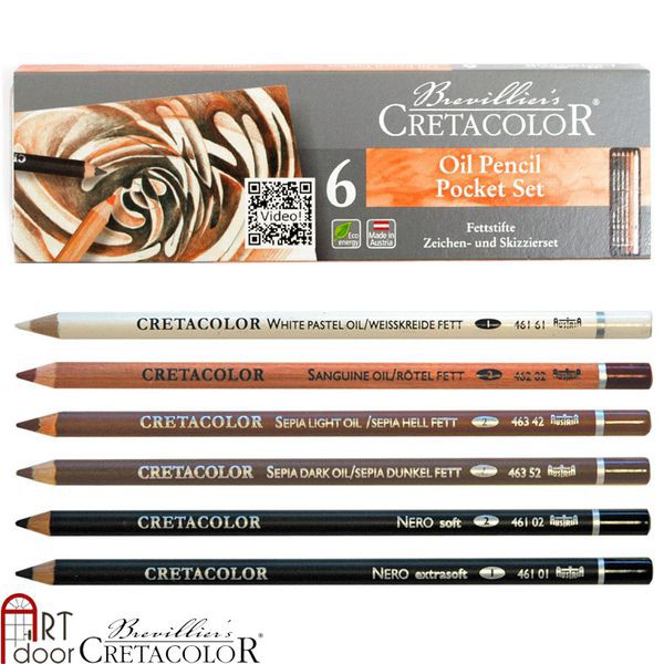 [ARTDOOR] Bộ bút chì Than Dầu CRETACOLOR Oil 6 cây (40007)