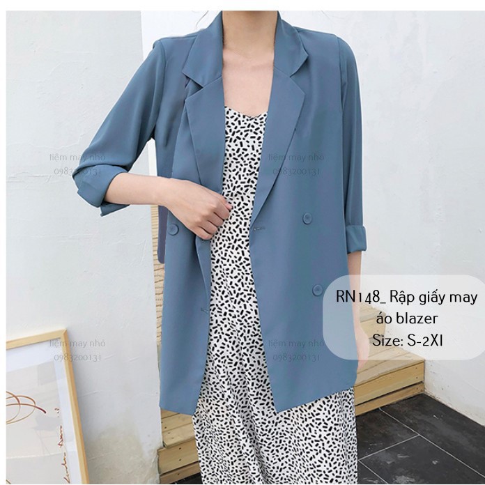 RN148_rập giấy may áo blazer nữ