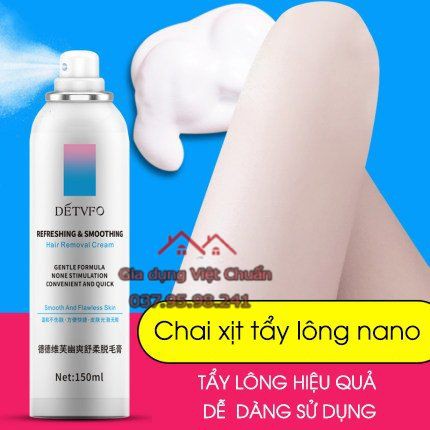 Tẩy lông vùng kín lông chân nam nữ, lông nách dạng chai xịt bọt dung tích 150ml lành tính không gây đau rát sk354 | BigBuy360 - bigbuy360.vn
