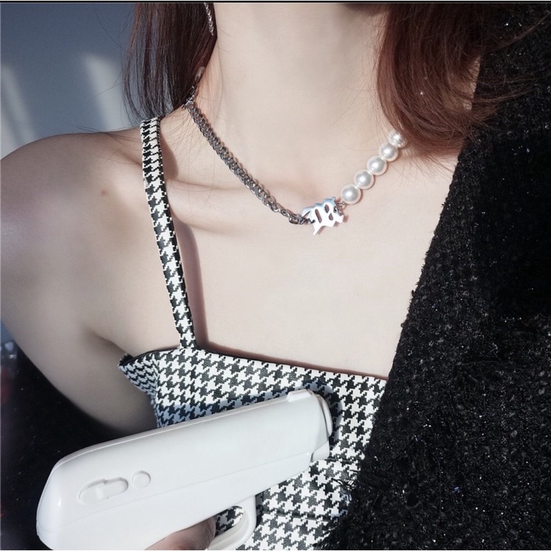 Vòng Cổ Choker Đính Ngọc Trai Giả Hình Trái Tim Sang Trọng Thanh Lịch Dành Cho Nữ