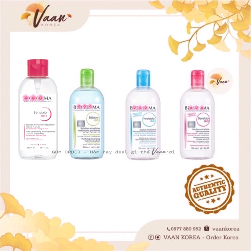 Nước tẩy trang Bio 500ml/850ml 바이오더마