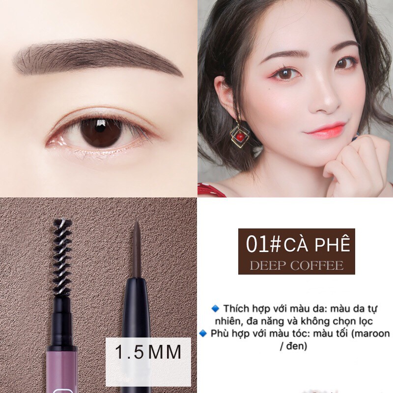 Chì kẻ mày NOVO 2 đầu Molandi's Flexible Eyebrow Pen