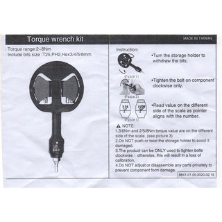 Bộ mini tool lục giác kèm đo lực (BICYCLE TOOLS SUPER B 8841 TORQUE WRENCH KIT 2-8MM)