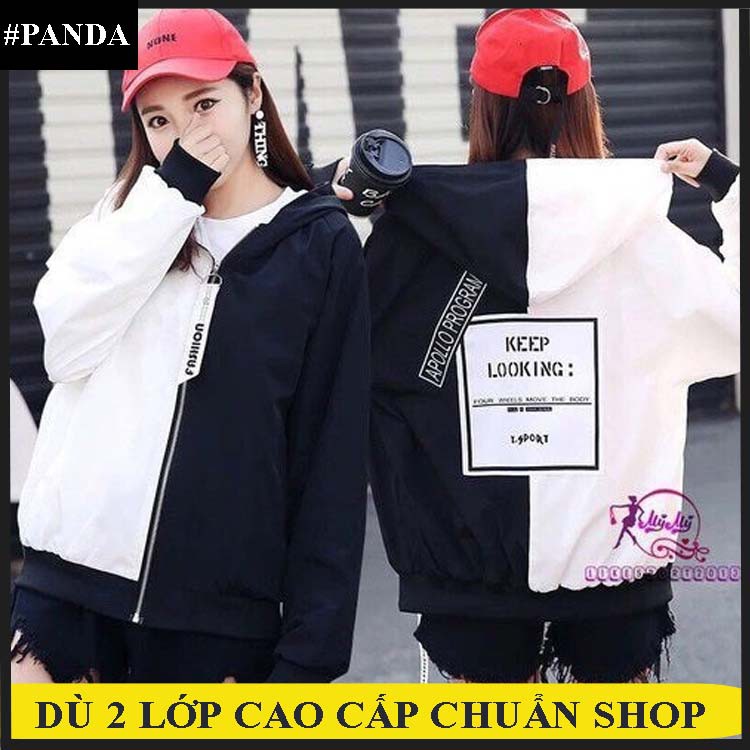 Áo khoác dù nữ 2 lớp phối nửa đỏ đen trắng hàng chuẩn shop rất đẹp, chất lượng cao TN14, Mua Ngay