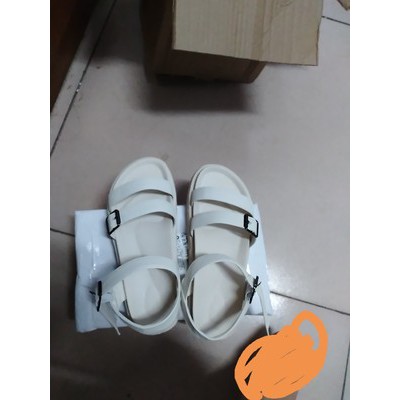 SANDAL ULZZANG HAI QUAI ÊM CHÂN, KHÔNG THẤM NƯỚC ĐEN TRẮNG ẢNH THẬT