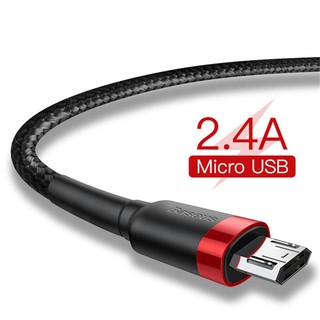 Cáp sạc micro USB, cáp sạc nhanh Baseus Cafule Micro USB (2.4A, Quick charge 3.0) - (Đen/Đỏ)